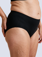 Culotte Ligne MUE en noir, taille haute, vue de profil