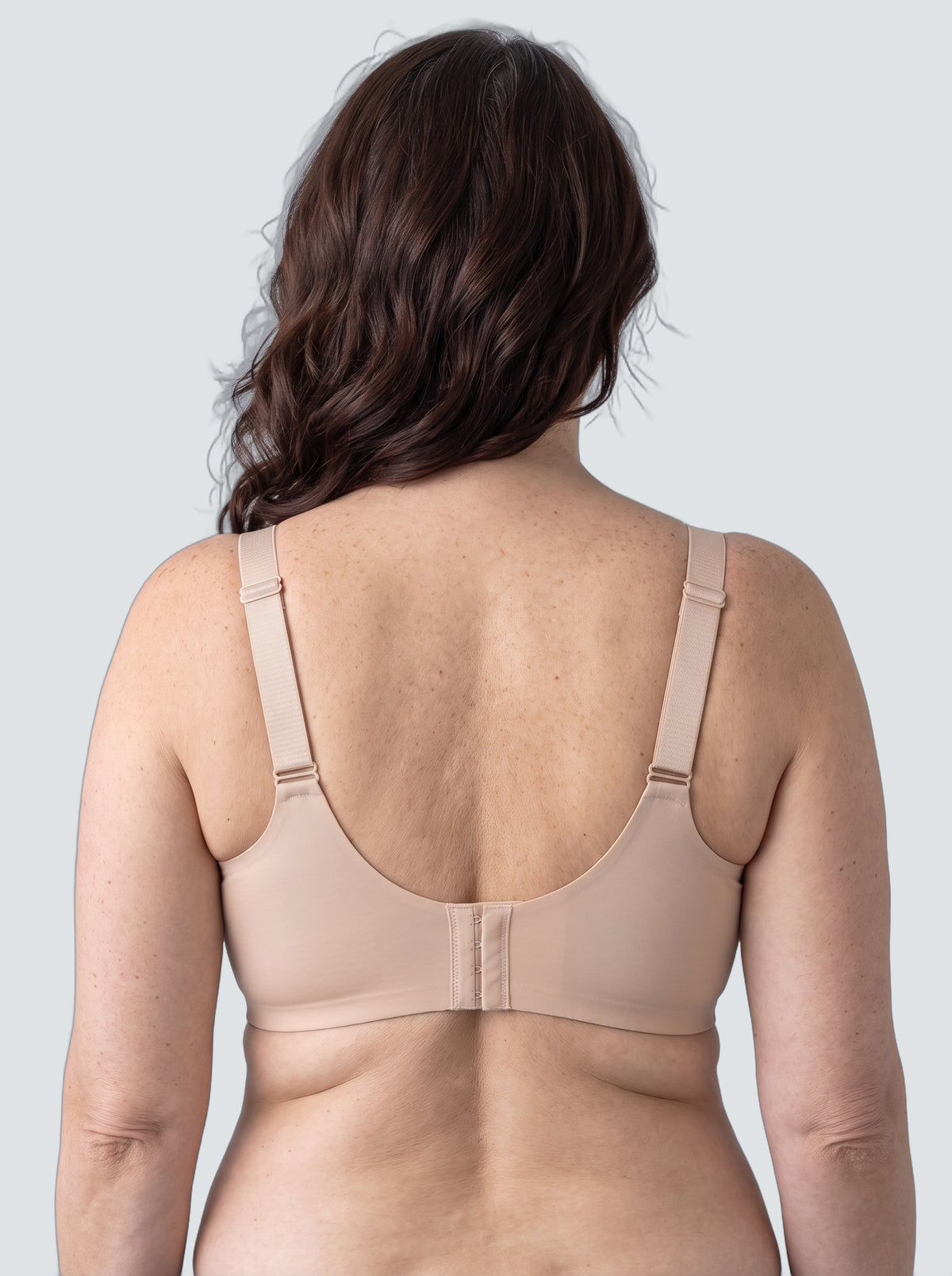 Soutien-gorge Écho MUE en nude, vu de dos : bande large et agrafes centrales