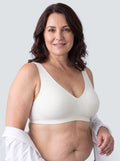Soutien-gorge Aube MUE en ivoire, porté de face