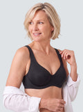 Soutien-gorge Arche MUE en noir, porté de face