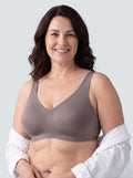 Soutien-gorge Aube MUE en gris clair, porté de face