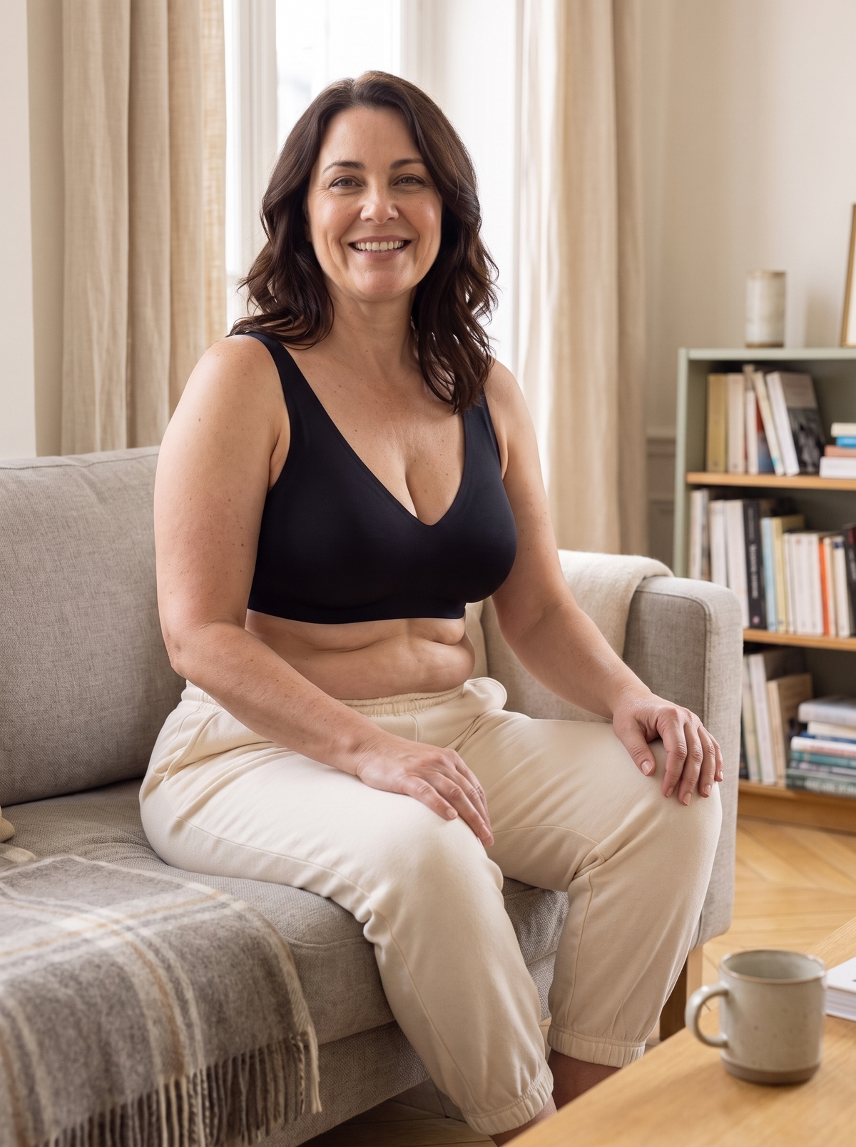 Soutien-gorge MUE Aube porté par une femme souriante