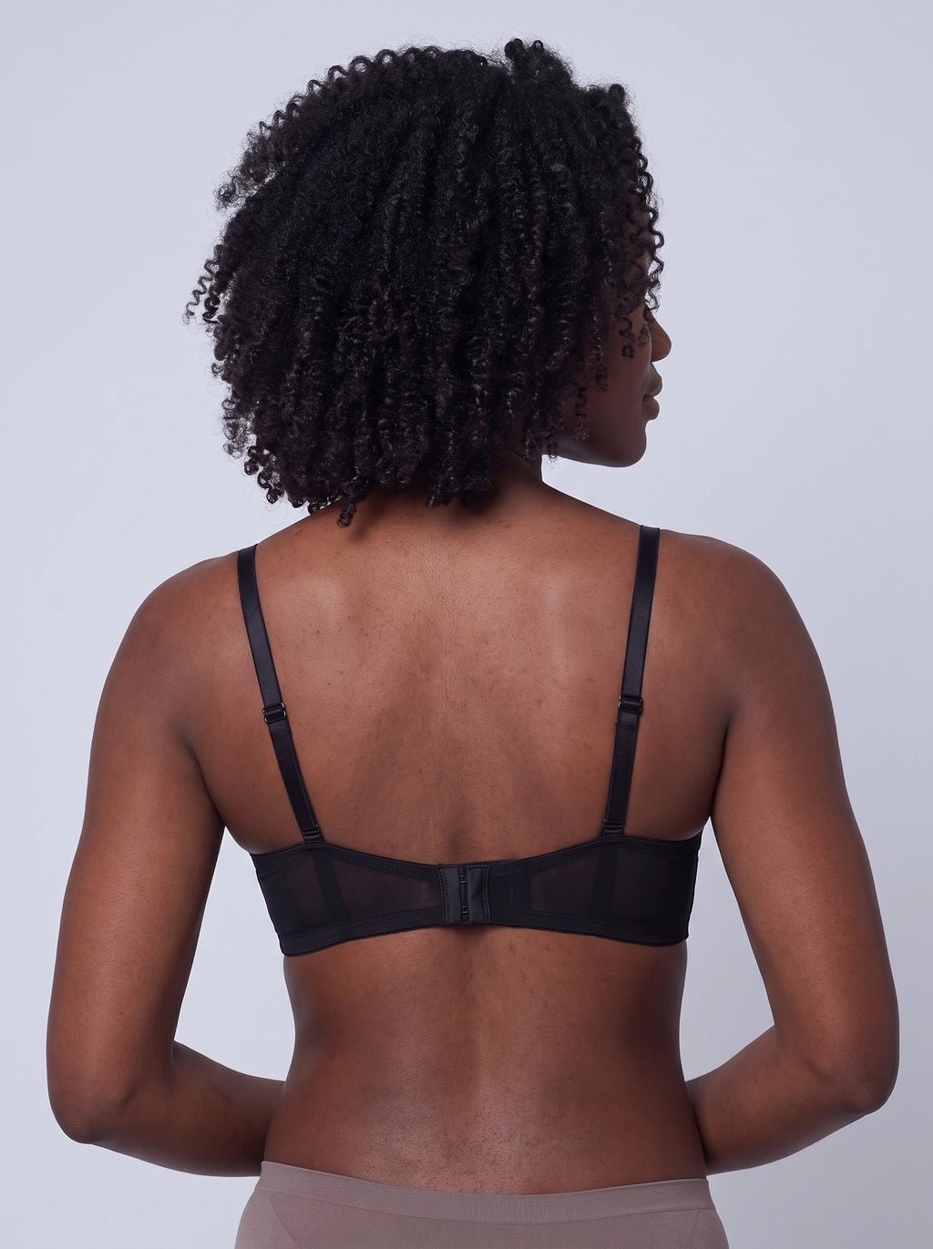 Soutien-gorge Éclosion noir en tulle et dentelle florale, vue de dos