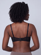 Soutien-gorge Éclosion noir en tulle et dentelle florale, vue de dos
