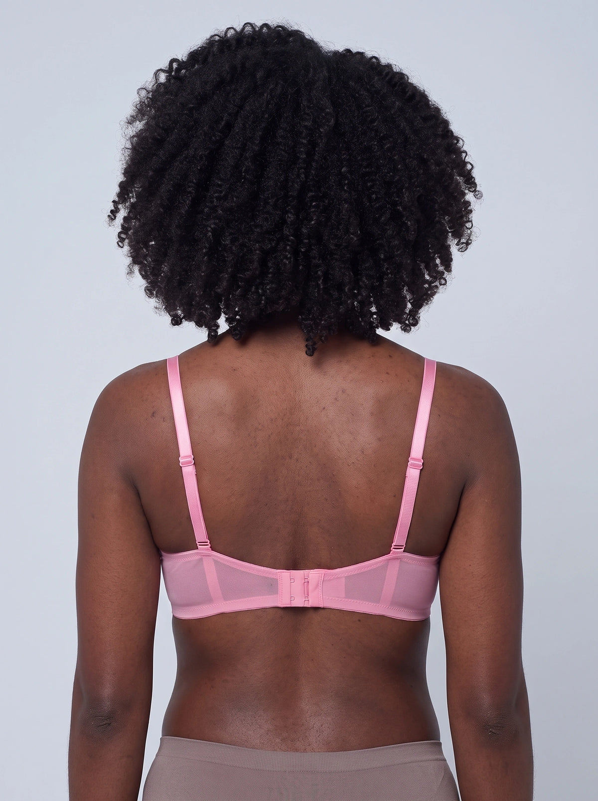 Soutien-gorge Éclosion rose en tulle et dentelle florale, vue de dos