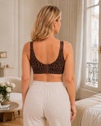 Soutien-gorge Aube en coloris léopard, vu de dos